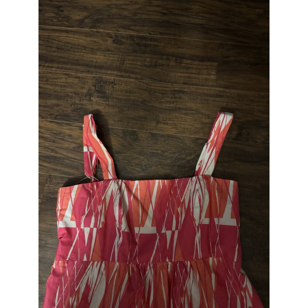 London Times Roya Maxi Dress Pink Orange Square Neck Cotton Sz:10 Beach - Picture 4 of 10